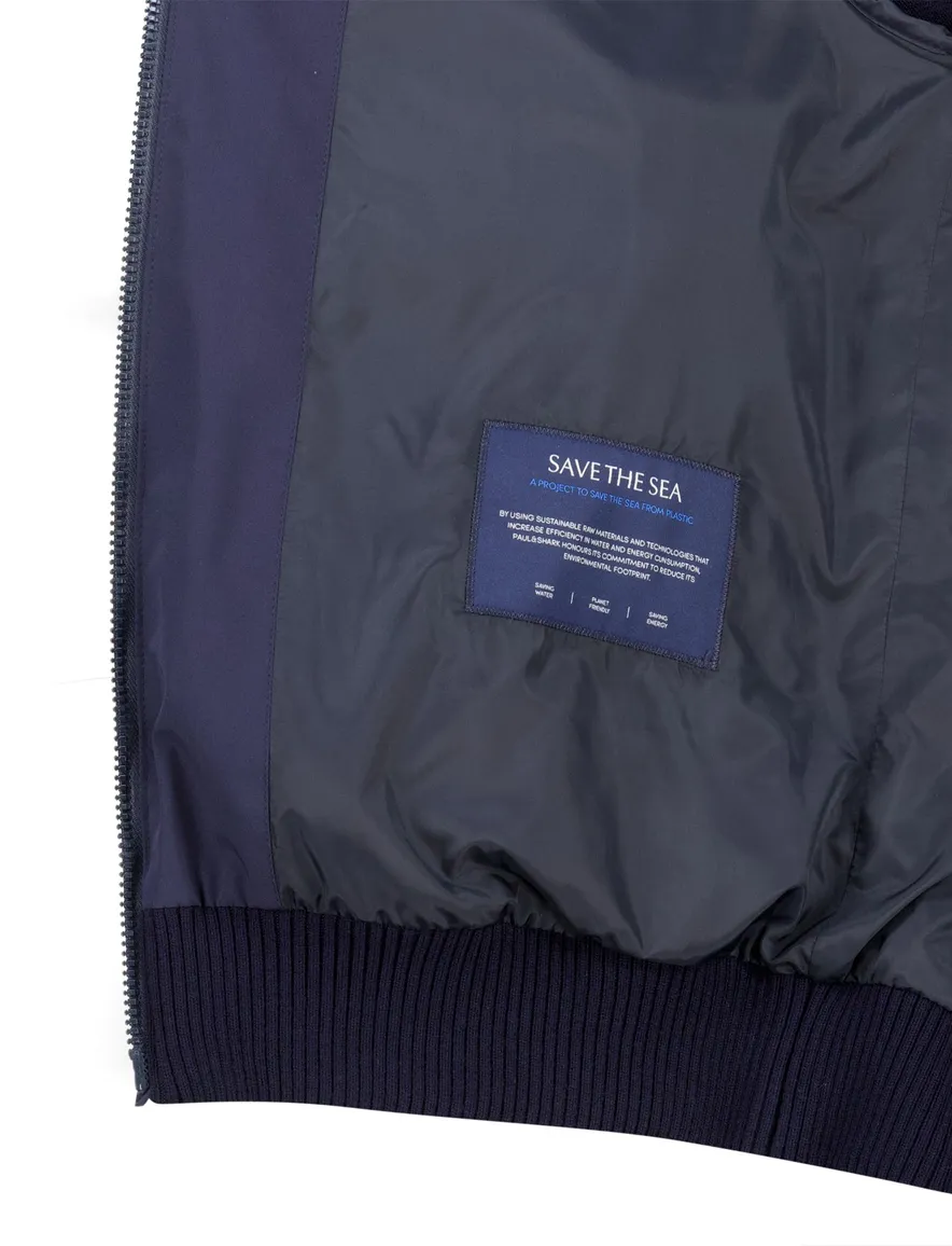 Paul en shark navy vest outdoor scheerwol wijde fit