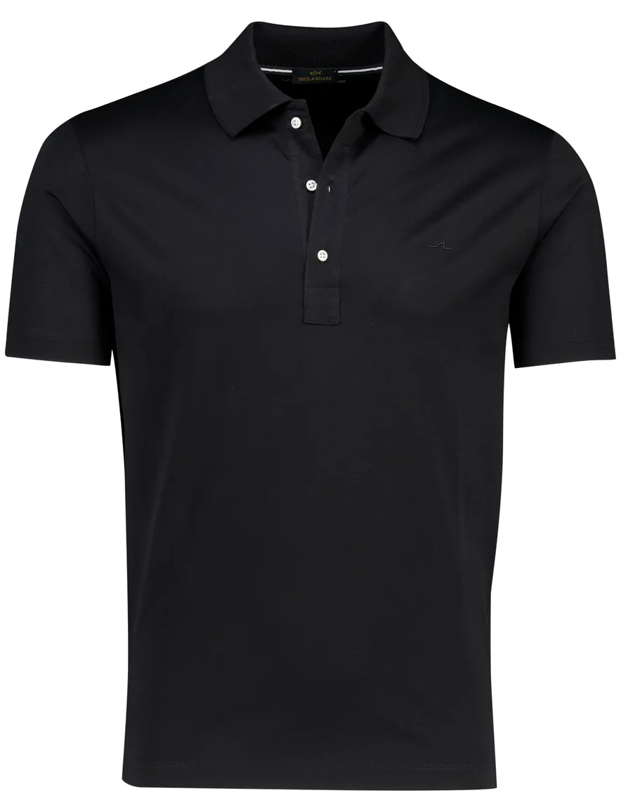 Zwarte polo Paul & Shark Silver collection katoen