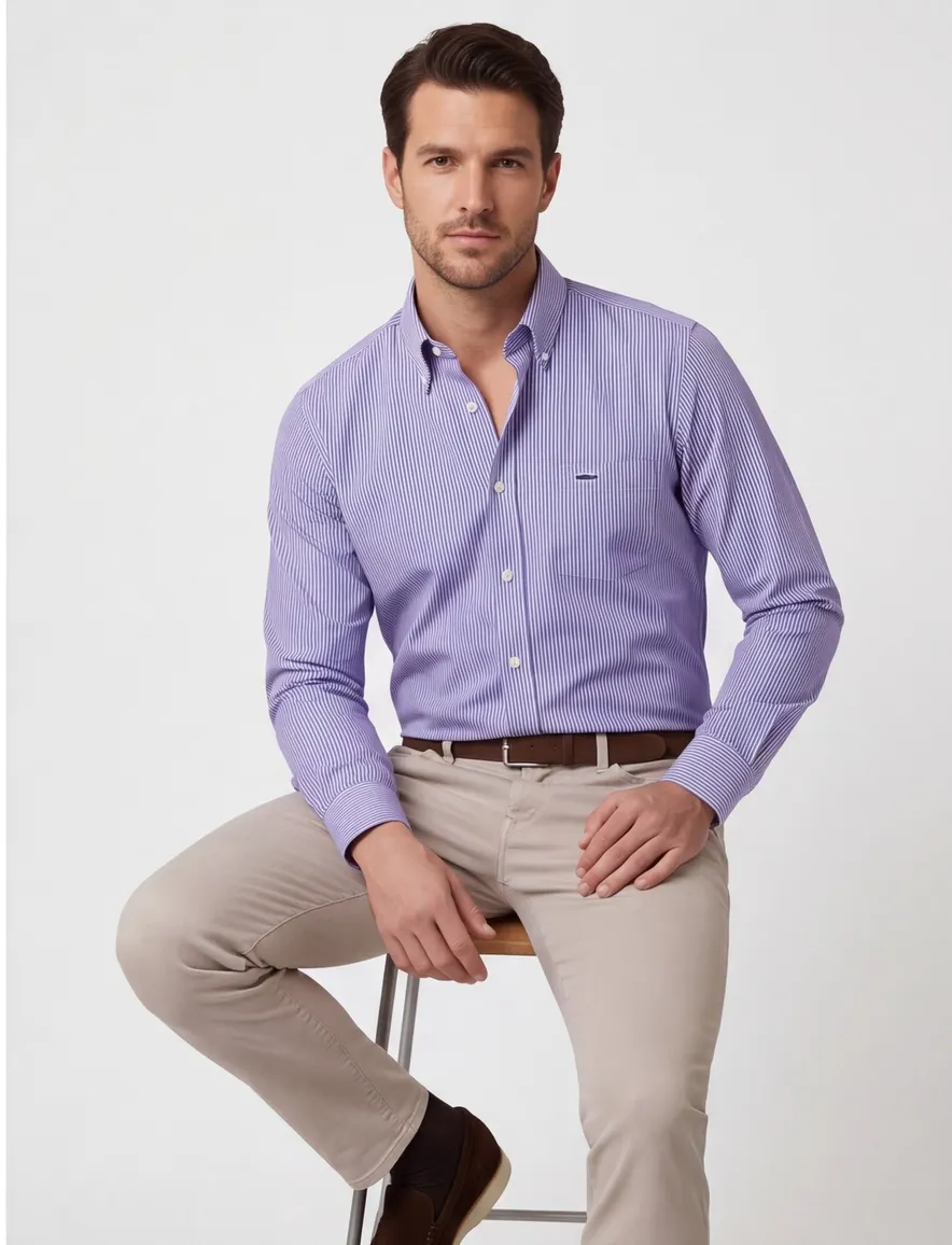 Paul & Shark overhemd blauw gestreept