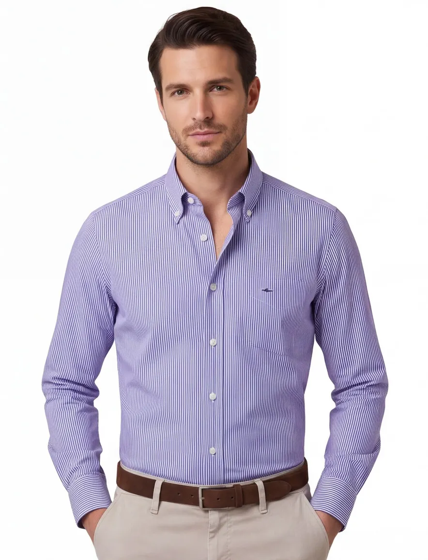 Paul & Shark overhemd blauw gestreept