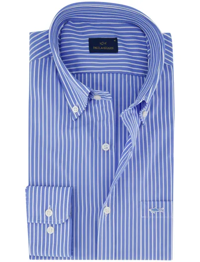 Paul & Shark Paul & Shark overhemd blauw wit gestreept