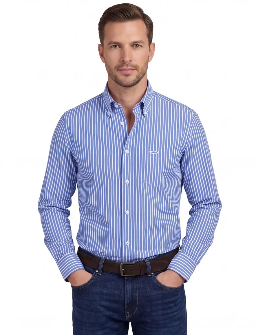 Paul & Shark overhemd blauw wit gestreept