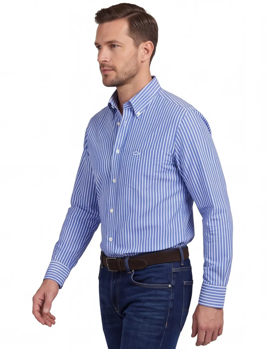 Paul & Shark overhemd blauw wit gestreept