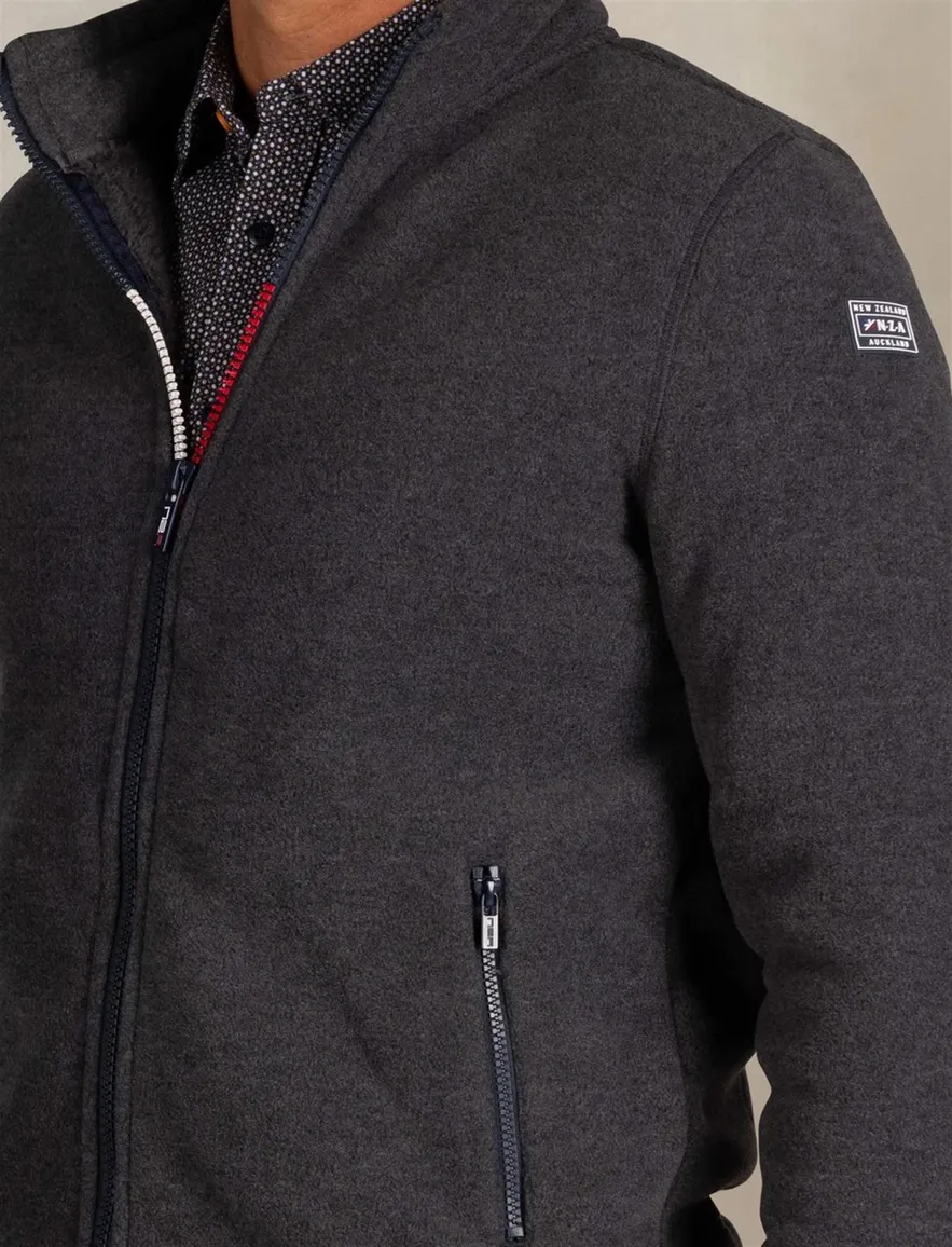 NZA vest grijs polyester effen