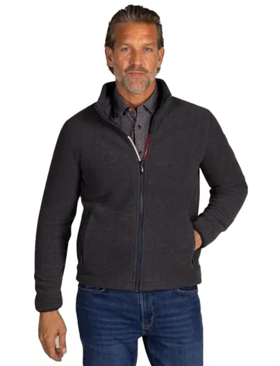 New Zealand Jonas sweatvest NZA antraciet normale fit