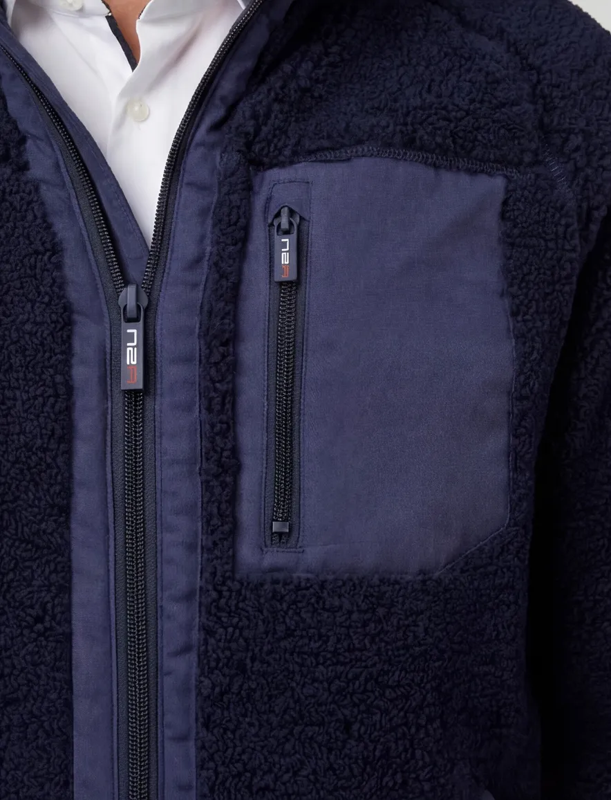NZA Henry outdoor vest teddy donkerblauw