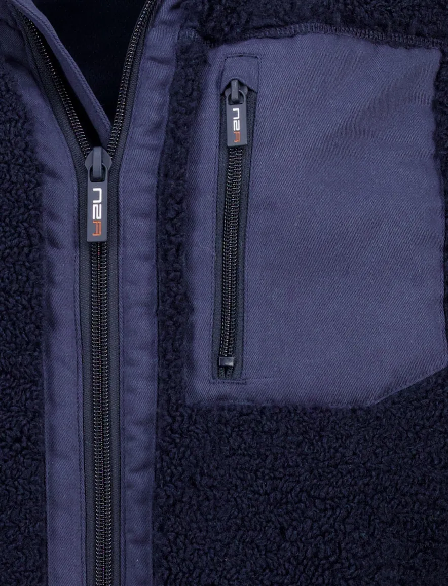 NZA Henry outdoor vest teddy donkerblauw