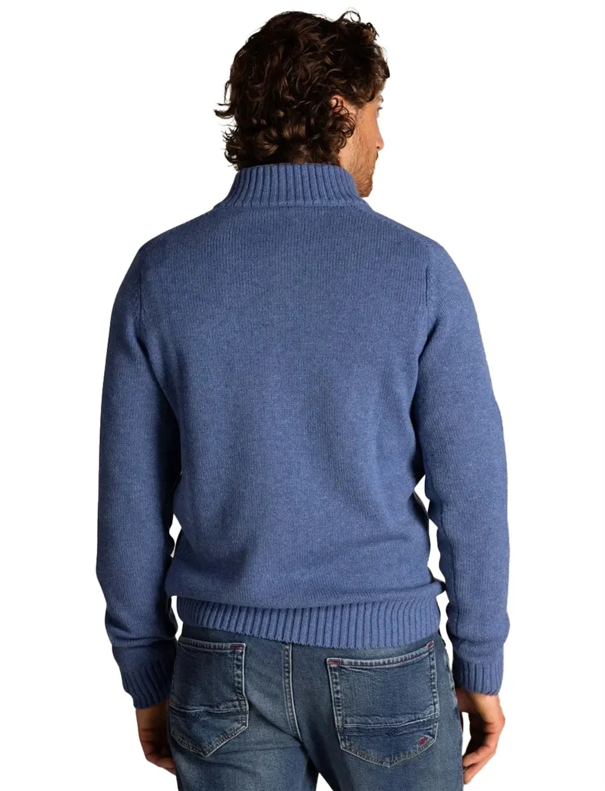 NZA half zip trui knopen blauw