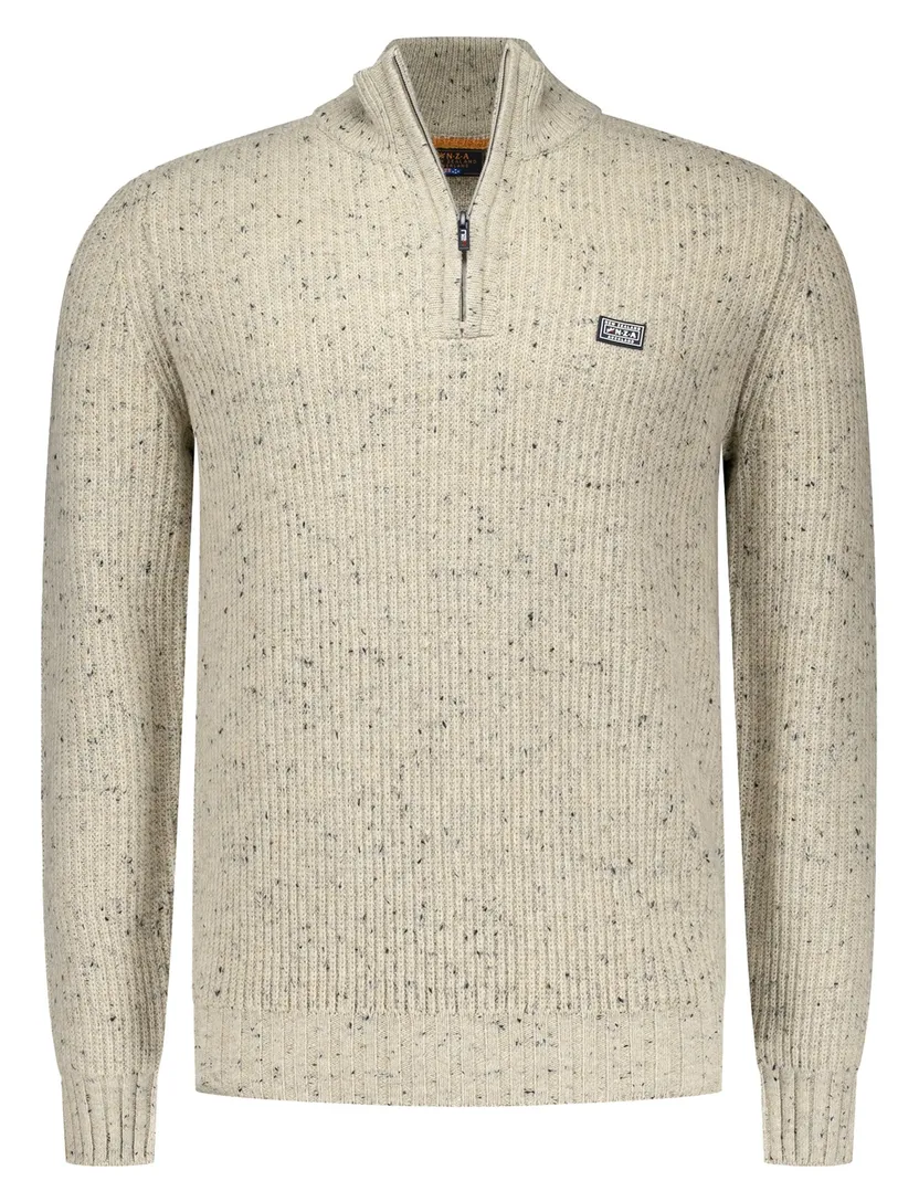 New Zealand trui beige wol gemeleerd gebreid normale fit