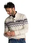 NZA Iker trui half zip knopen normale fit creme