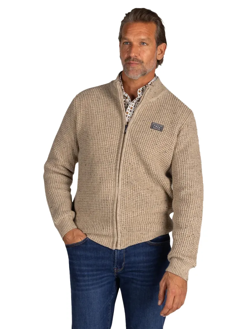 New Zealand vest effen beige normale fit