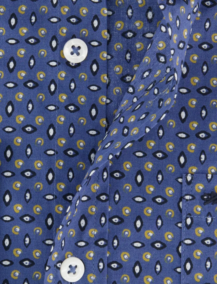 N.Z.A blauw geprint overhemd katoen