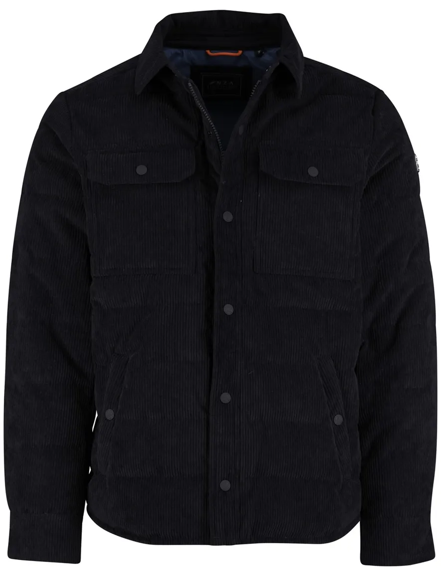 NZA Winterjas donkerblauw corduroy vier zakken effen
