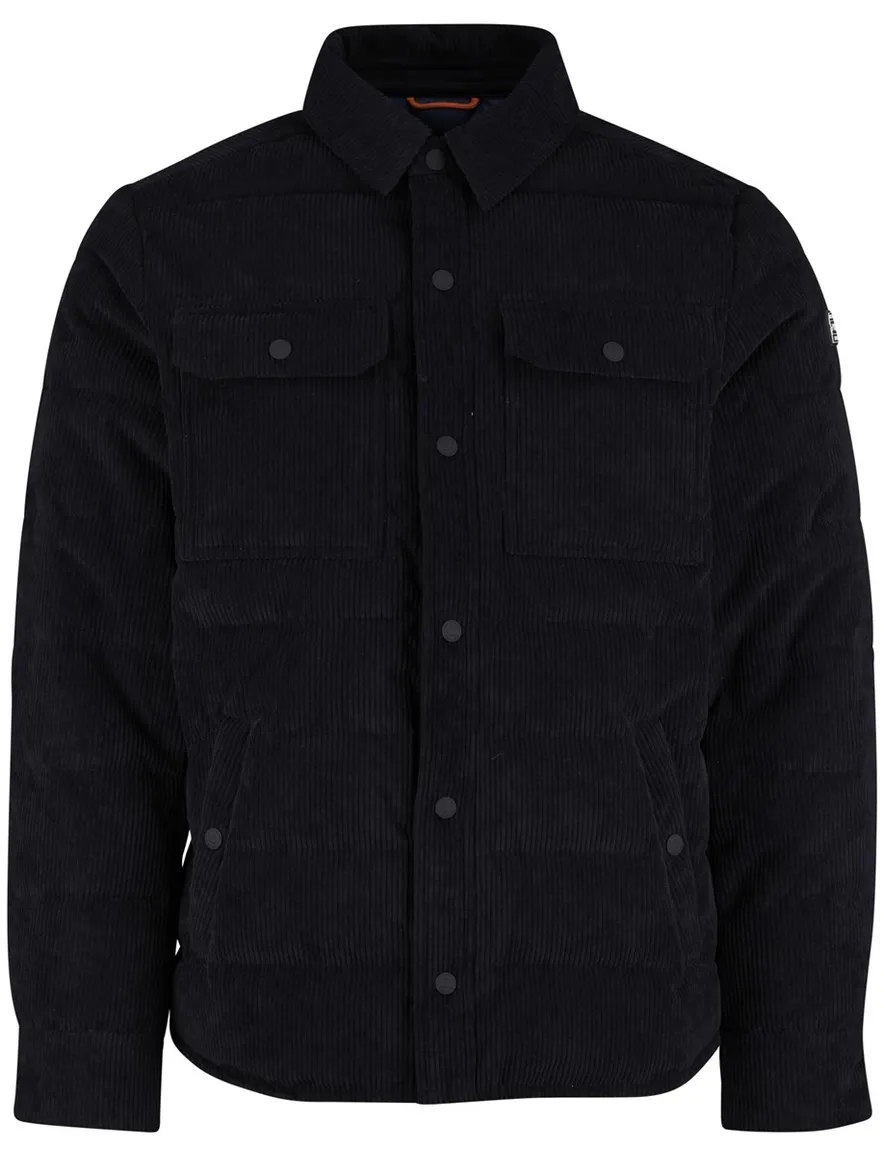 NZA Winterjas donkerblauw corduroy vier zakken effen