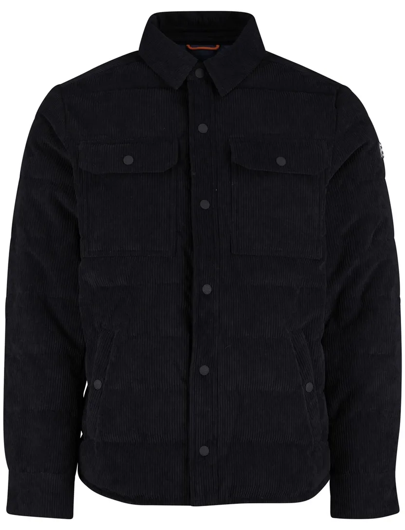 NZA Winterjas donkerblauw corduroy vier zakken zonder capuchon