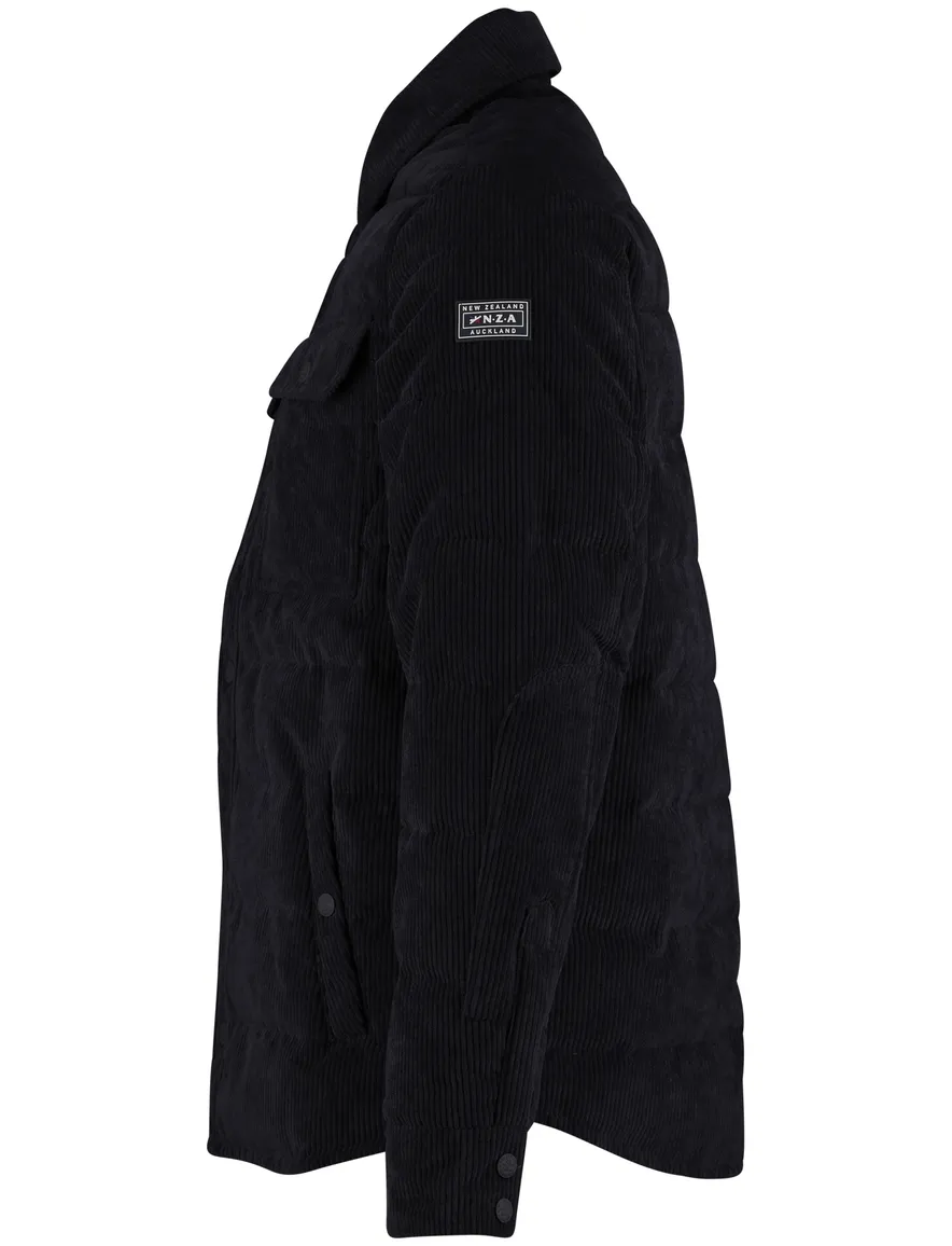 NZA Winterjas donkerblauw corduroy vier zakken effen