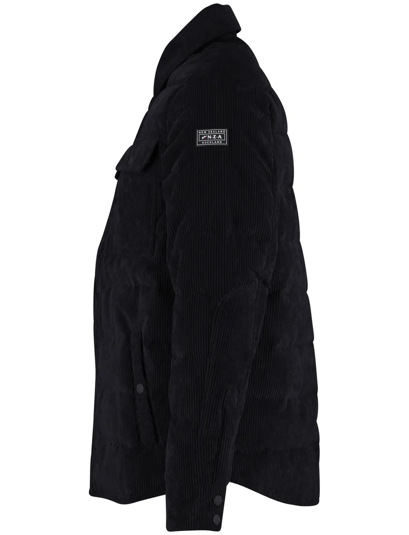 NZA Winterjas donkerblauw corduroy vier zakken zonder capuchon