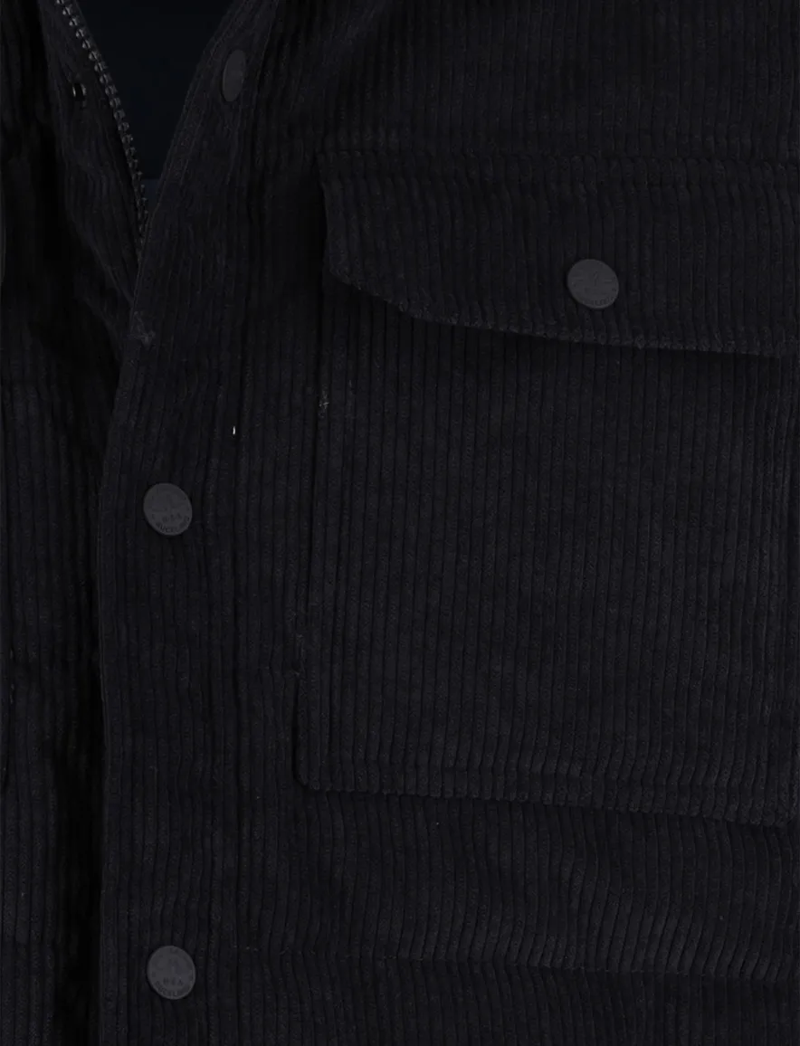 NZA Winterjas donkerblauw corduroy vier zakken effen