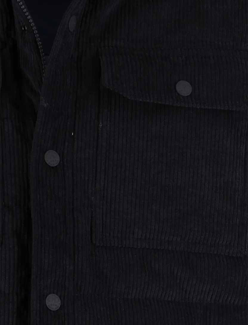 NZA Winterjas donkerblauw corduroy vier zakken zonder capuchon