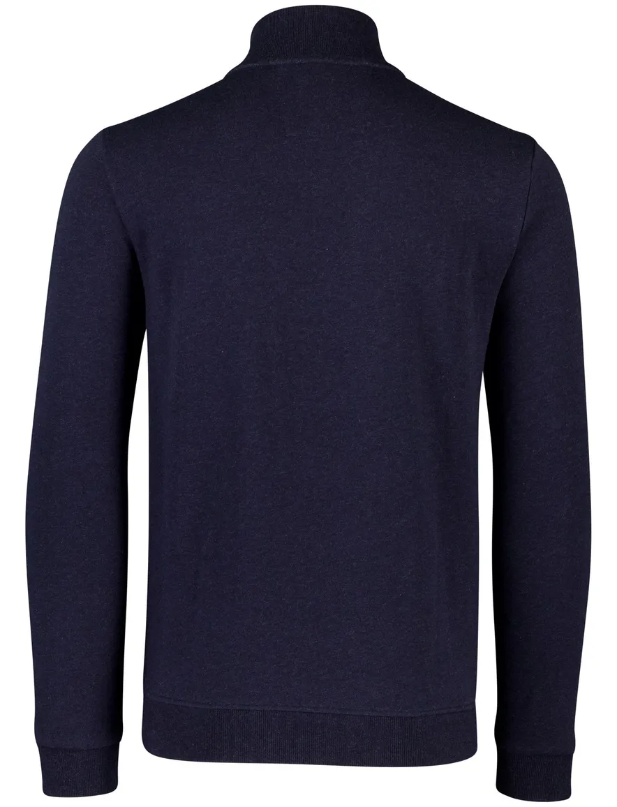 New Zealand trui donkerblauw half zip katoen