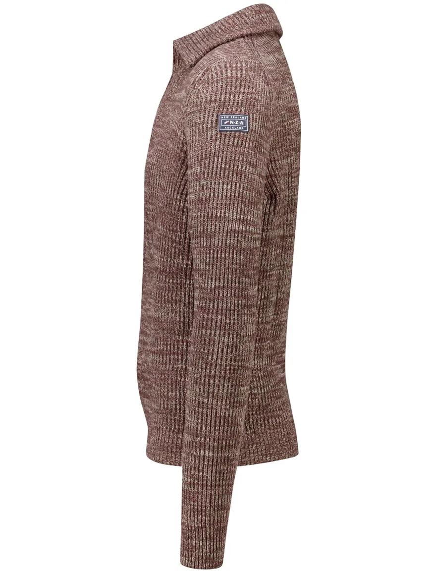 NZA Bordeaux Trui Gemeleerd Half zip katoen