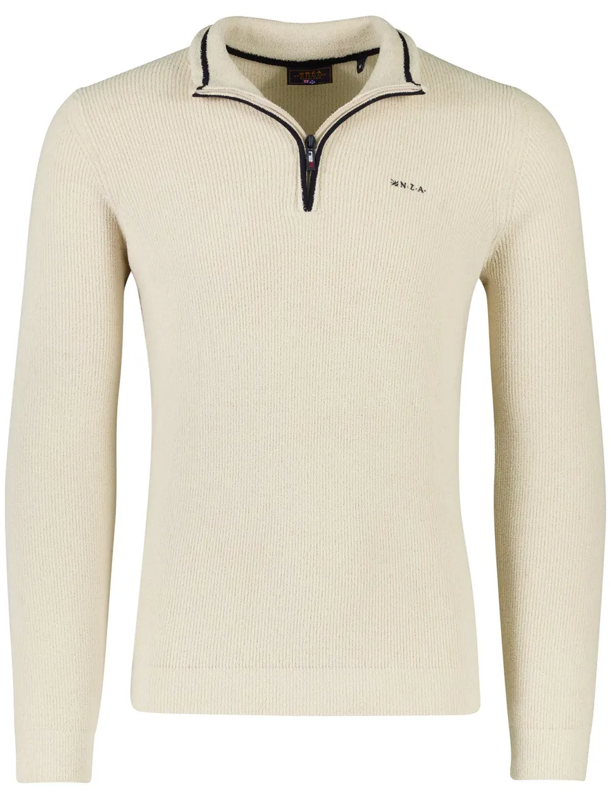 NZA half zip trui creme