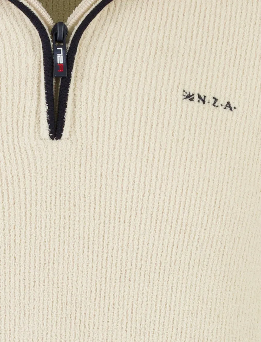 NZA half zip trui creme