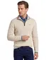 New Zealand trui beige half zip effen