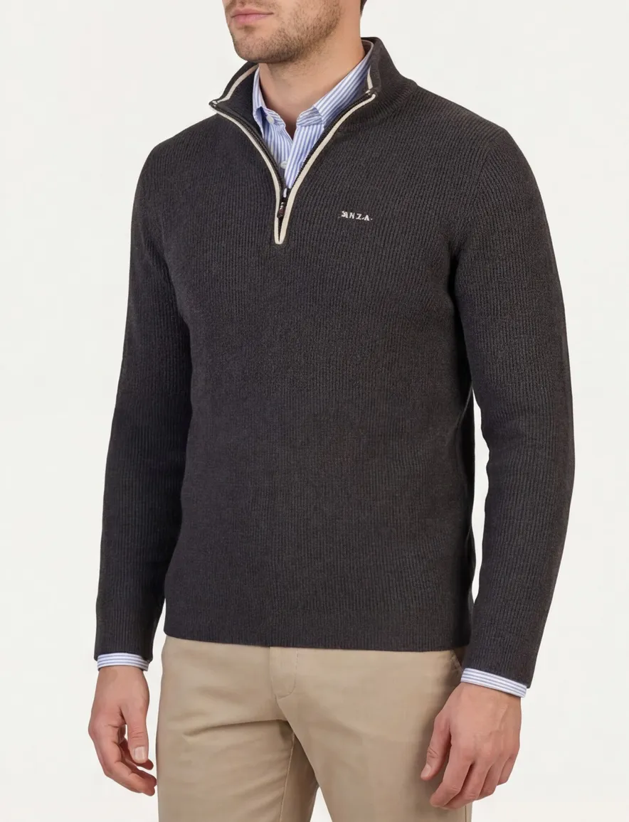 NZA half zip trui antraciet