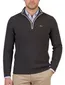 New Zealand trui antraciet half zip polyester