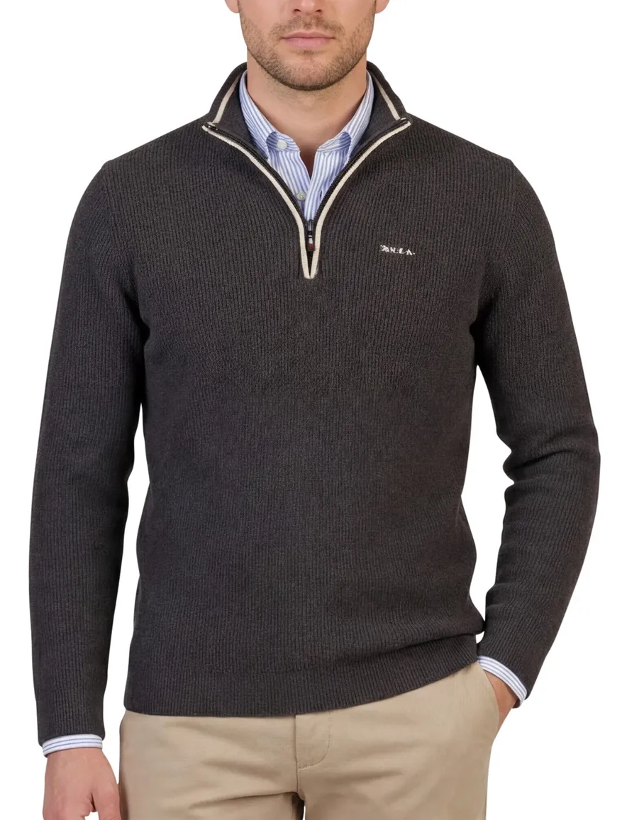 NZA half zip trui antraciet