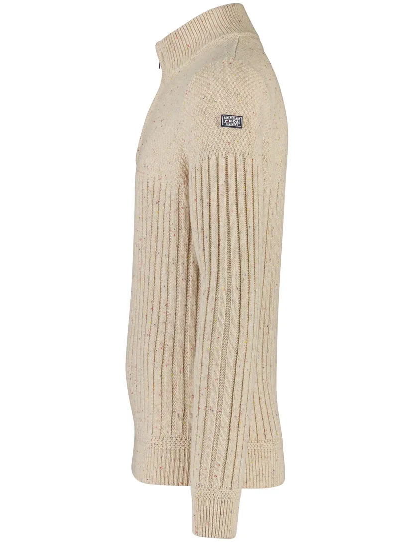 NZA half zip trui beige gebreid acryl