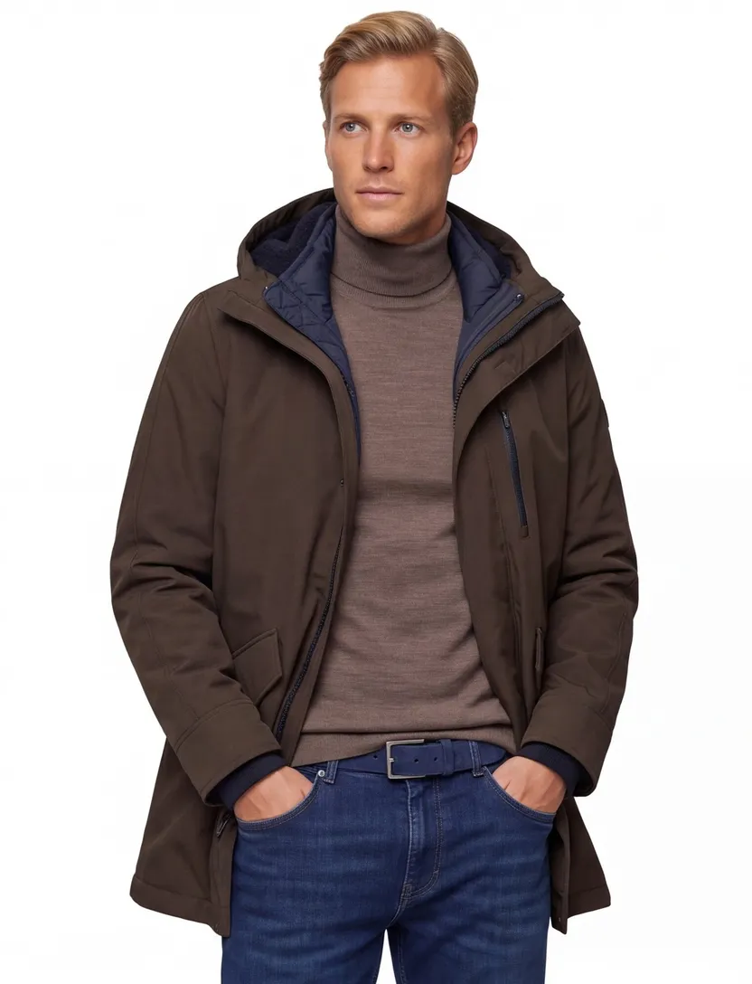 parka jas NZA groen polyester effen