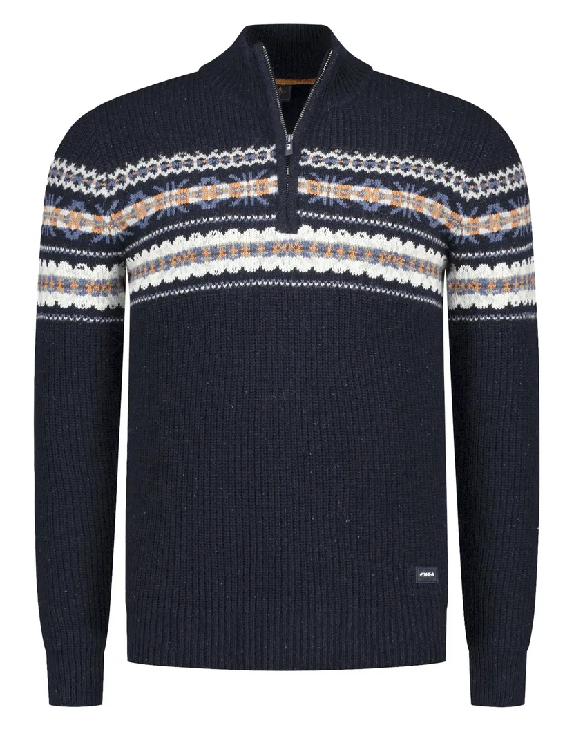 Trui New Zealand navy geprint normale fit