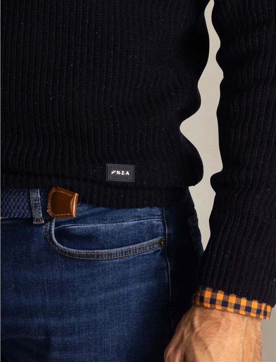 NZA trui half zip navy melange Seth