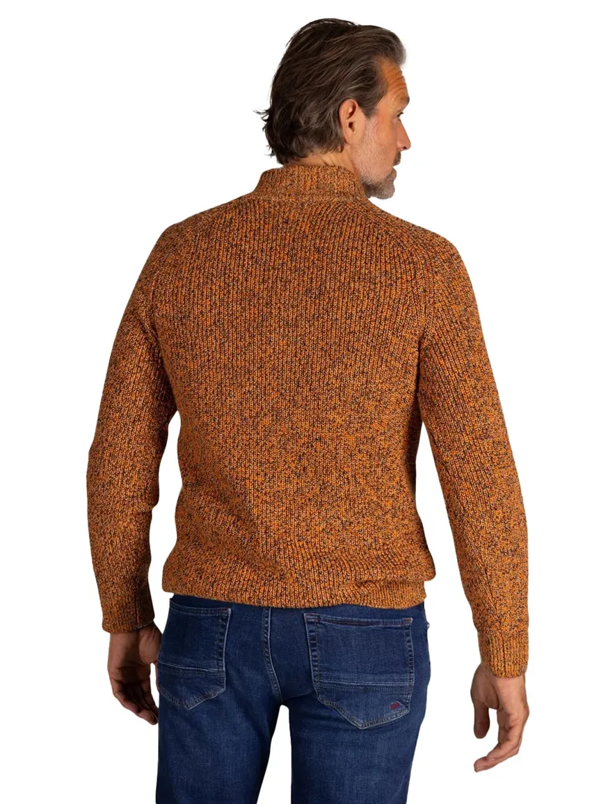 NZA trui half zip Deacon oranje gemeleerd