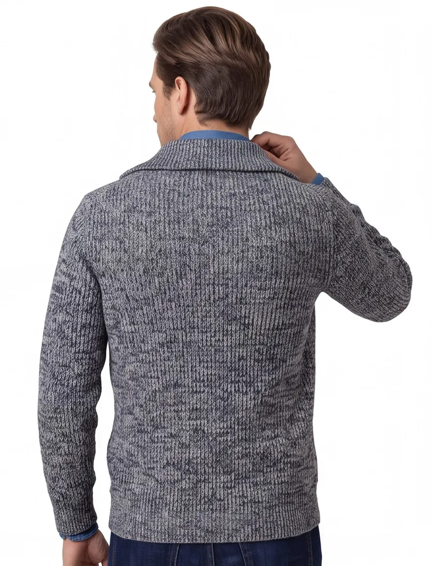 NZA trui half zip navy Drake gemeleerd