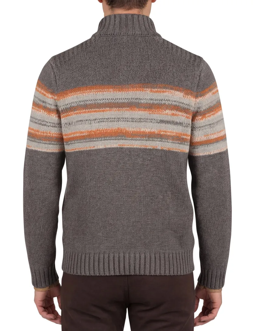 antraciet New Zealand button collar trui