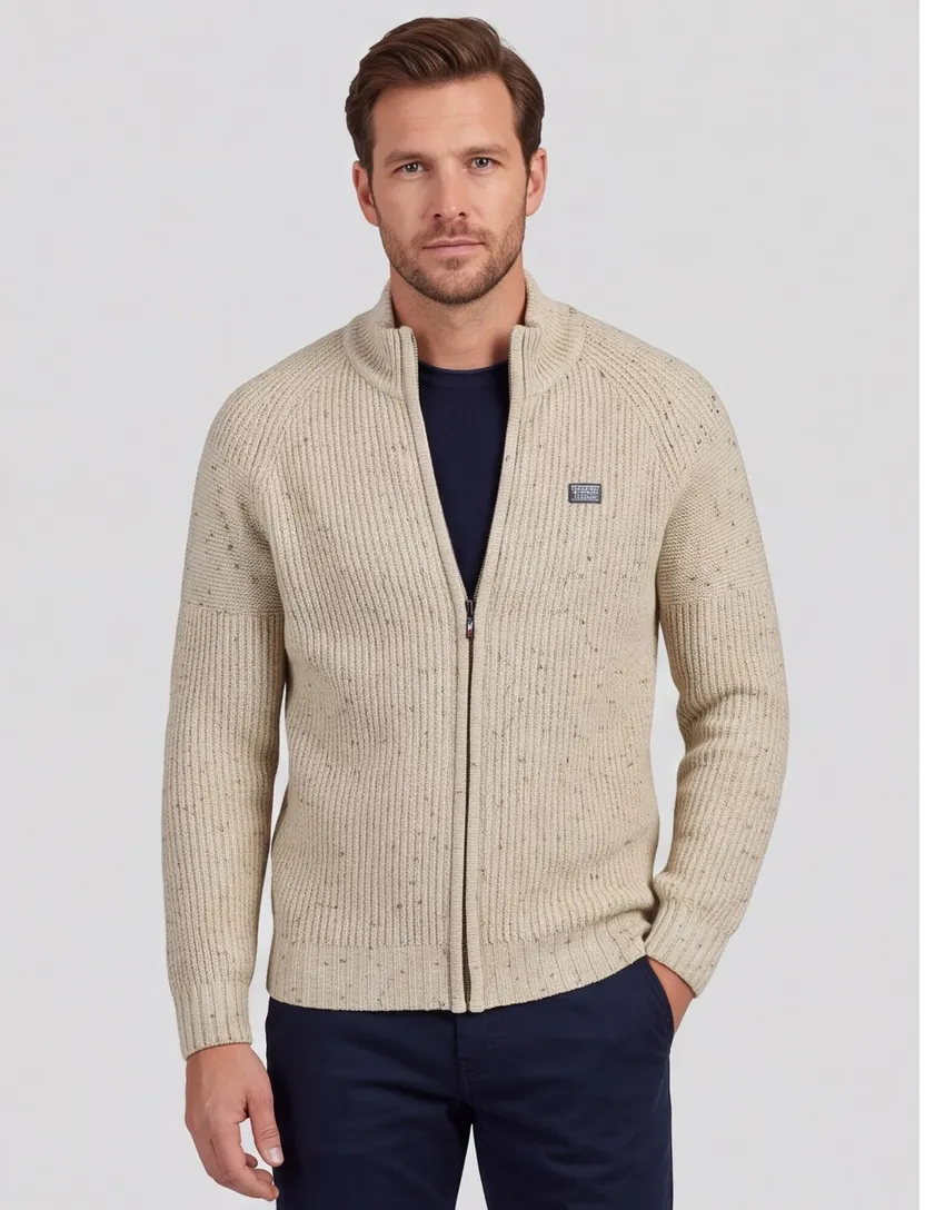 New zealand vest beige geprint wol