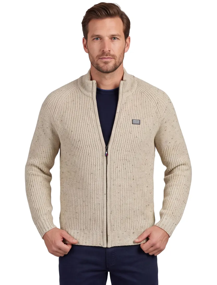 New zealand vest beige geprint wol