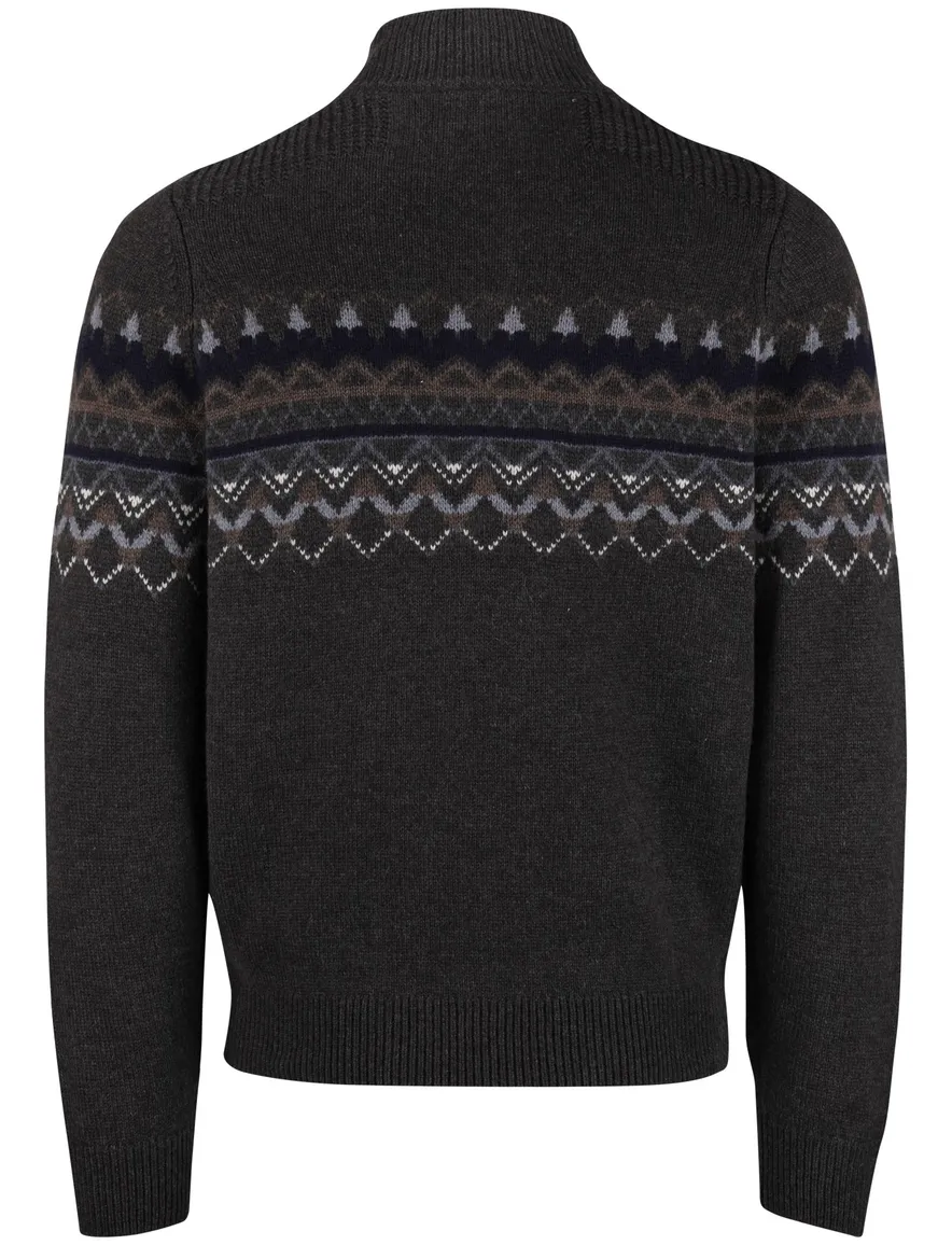 NZA trui half zip melange wol antraciet