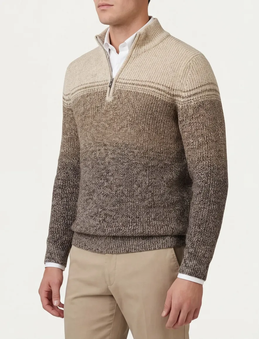 NZA trui half zip bruin Peyton gemeleerd