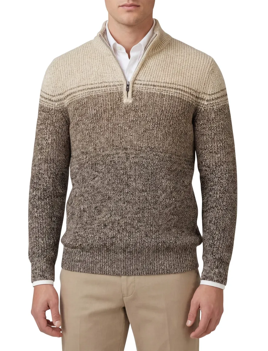 NZA trui half zip bruin Peyton gemeleerd