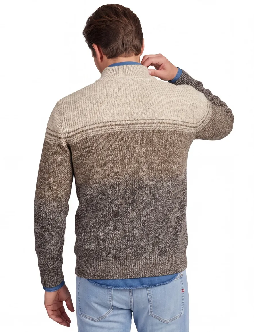 NZA trui half zip bruin Peyton gemeleerd