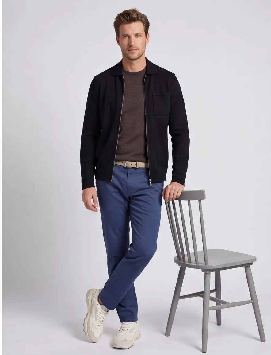 Cavallaro Malenio Vest donkerblauw enkele borstzak