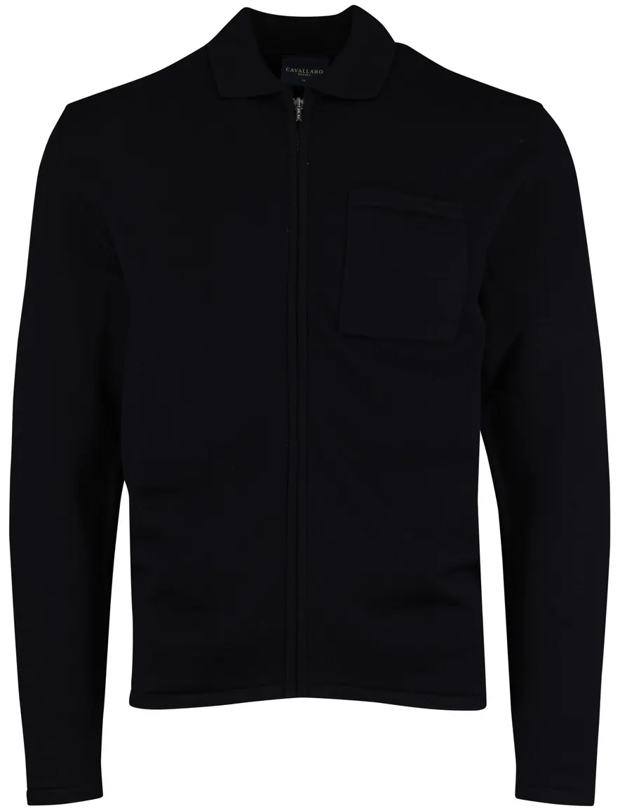 Cavallaro Malenio Vest donkerblauw enkele borstzak