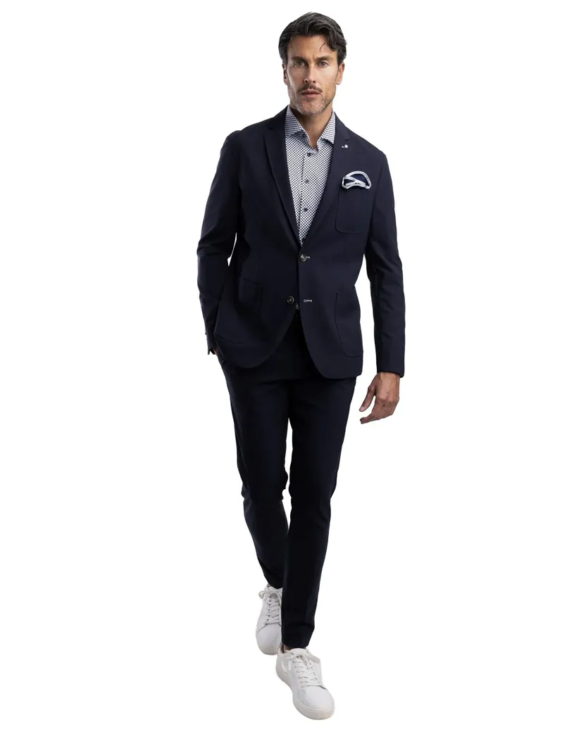 Blue Industry colbert donkerblauw effen