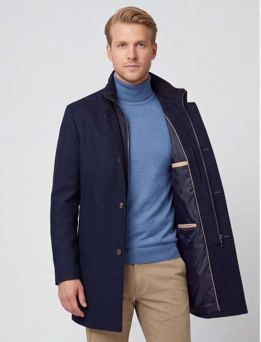 winterjas donkerblauw Scotland Blue
