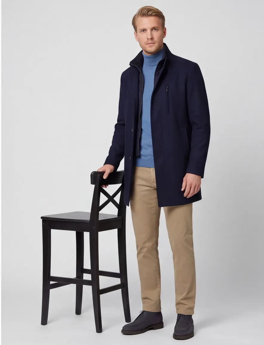 winterjas donkerblauw Scotland Blue