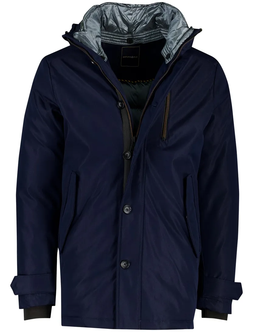 Scotland Blue winterjas gevoerd donkerblauw